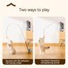 Cute Durable Cat Teaser Stick with Suction Plate Funny Long Pole Feather Rotating Self-pleasure Pet Toy for Kitten Cats Supplies