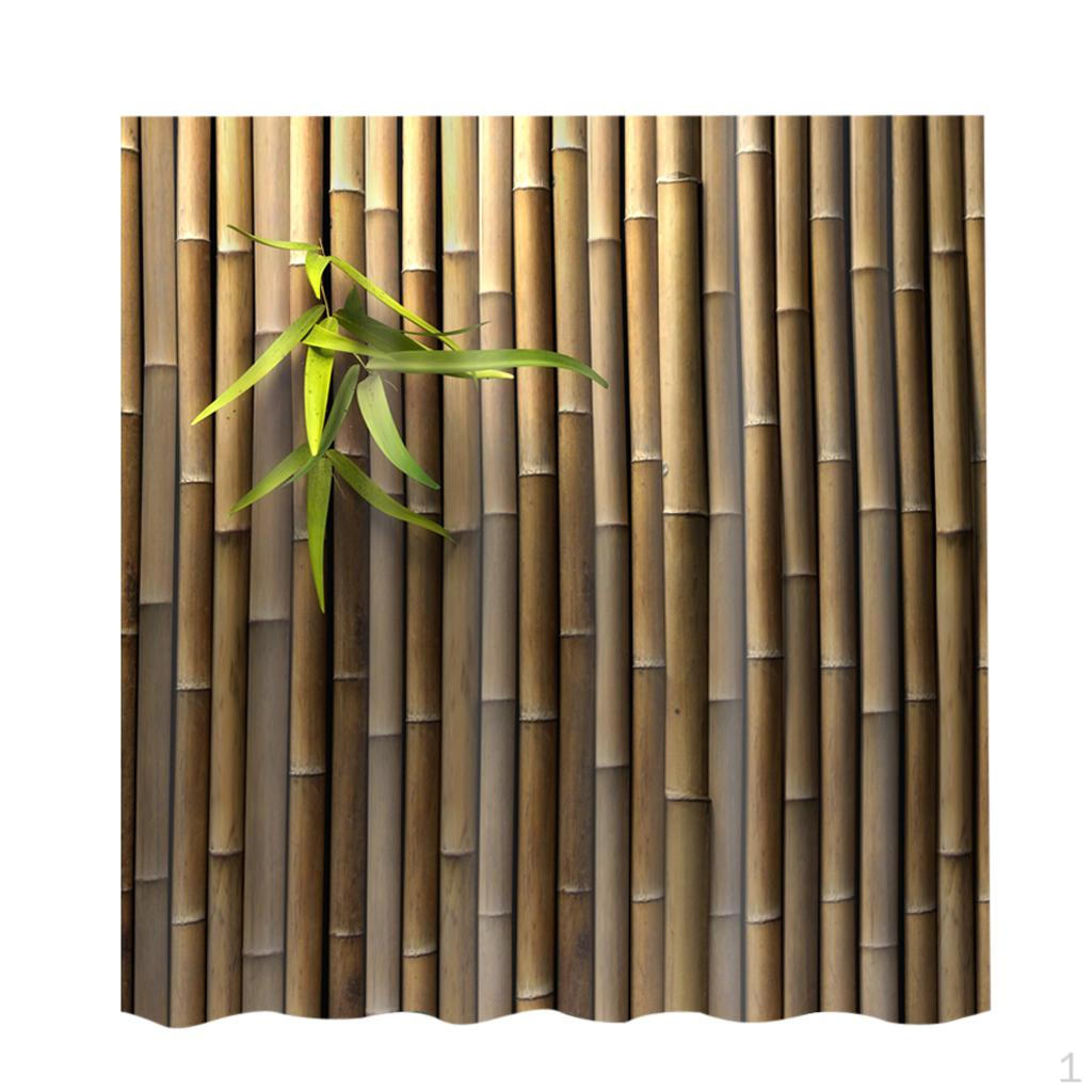 

1 Piece Waterproof Colorful Shower Curtain, inches [ 180 cm ] Resistant Curtain with Several Hooks Bamboo