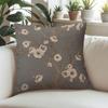 White Blossom square Jacquard Pillow Cover for Sofa Office Waist Cushion Cover Home Decorative Pillowcase