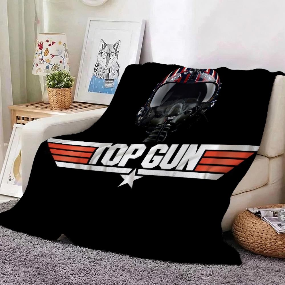 Top Gun Fighter Pilot Helmet Pattern Theme Flannel Blanket Cozy Warm Fleece Blanket For Living Room Air Conditioner Room Party Decor Great Holiday Gif