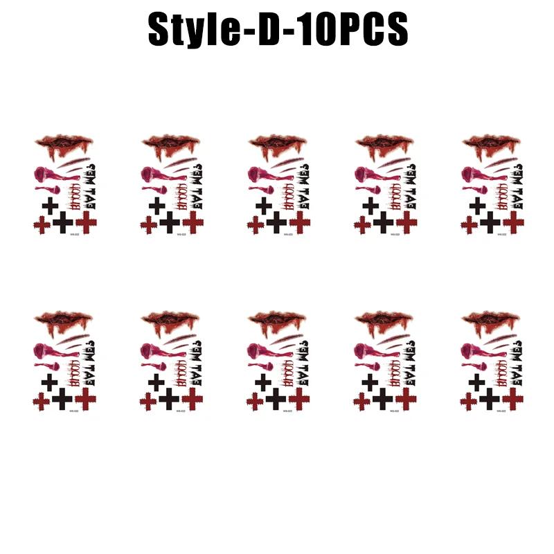 Halloween Waterproof Temporary Tattoo Stickers Sexy Bloody Makeup Zombie Scar Tattoo Decoration Wound Horror Blood Sticker