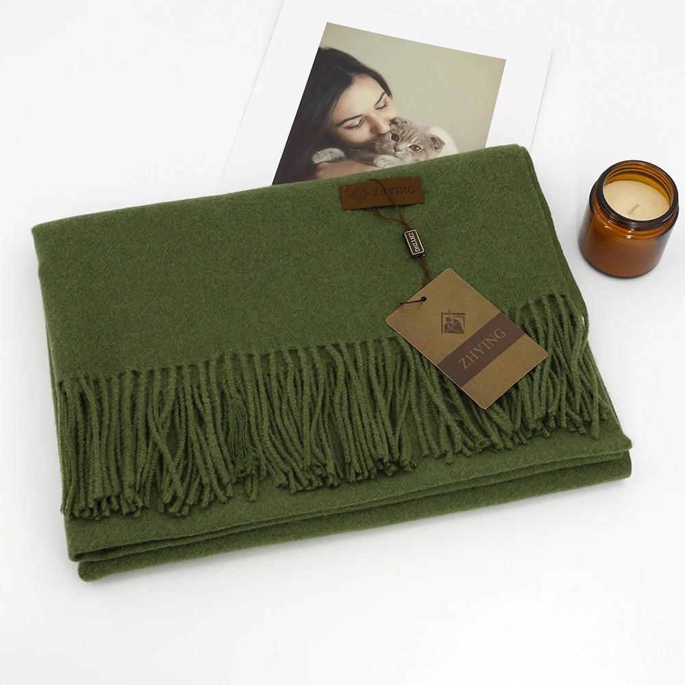 Solid Color Cashmere Scarf For Women Thick Warm Winter Pashmina Shawls Wraps Tassel Female Blanket Echarpe Bufanda Hijab