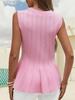 Women's Ribbed Knit Peplum Tank Top Crew Neck Fitted Sweater Vest