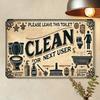 Retro Please Keep Toilet Clean Aluminum Sign, 8x12, Rustic Metal Wall Art for Home Bathroom Bar Cafe, Easy To Hang