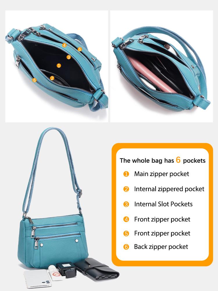 Zency Luxury Leather Shoulder Bag For Women's Design Handbag