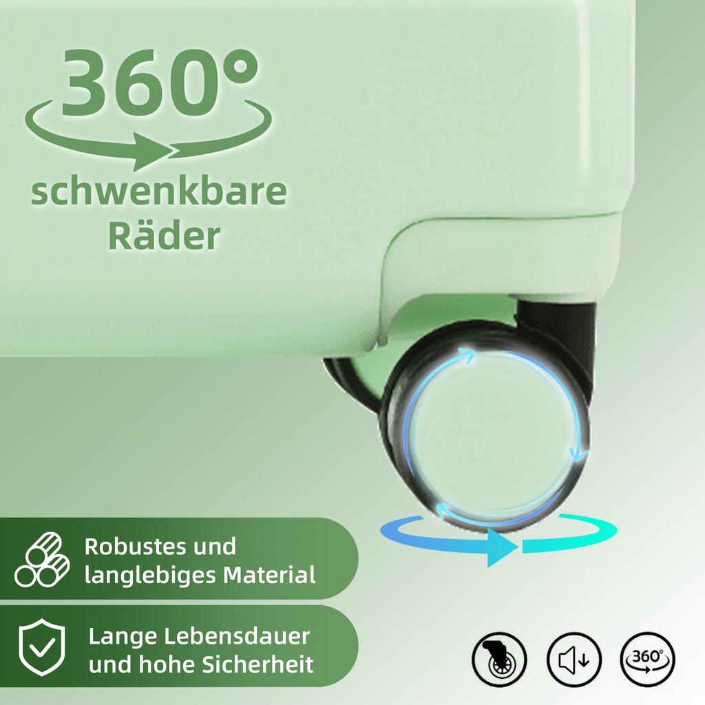 3-częściowy zestaw walizek (M-L-XL) 20 24 28, Twarde skorupy ABS+PC, Podwójne kółka 360°, Zamek TSA, Kieszenie wewnętrzne, Podróże służbowe/Rodzinne