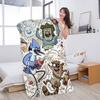 R-Regular Cartoon Show Microfiber Printed Beach Towel Mountain Climbing Yoga Beach Swimming Running Absorbent Soft Towel