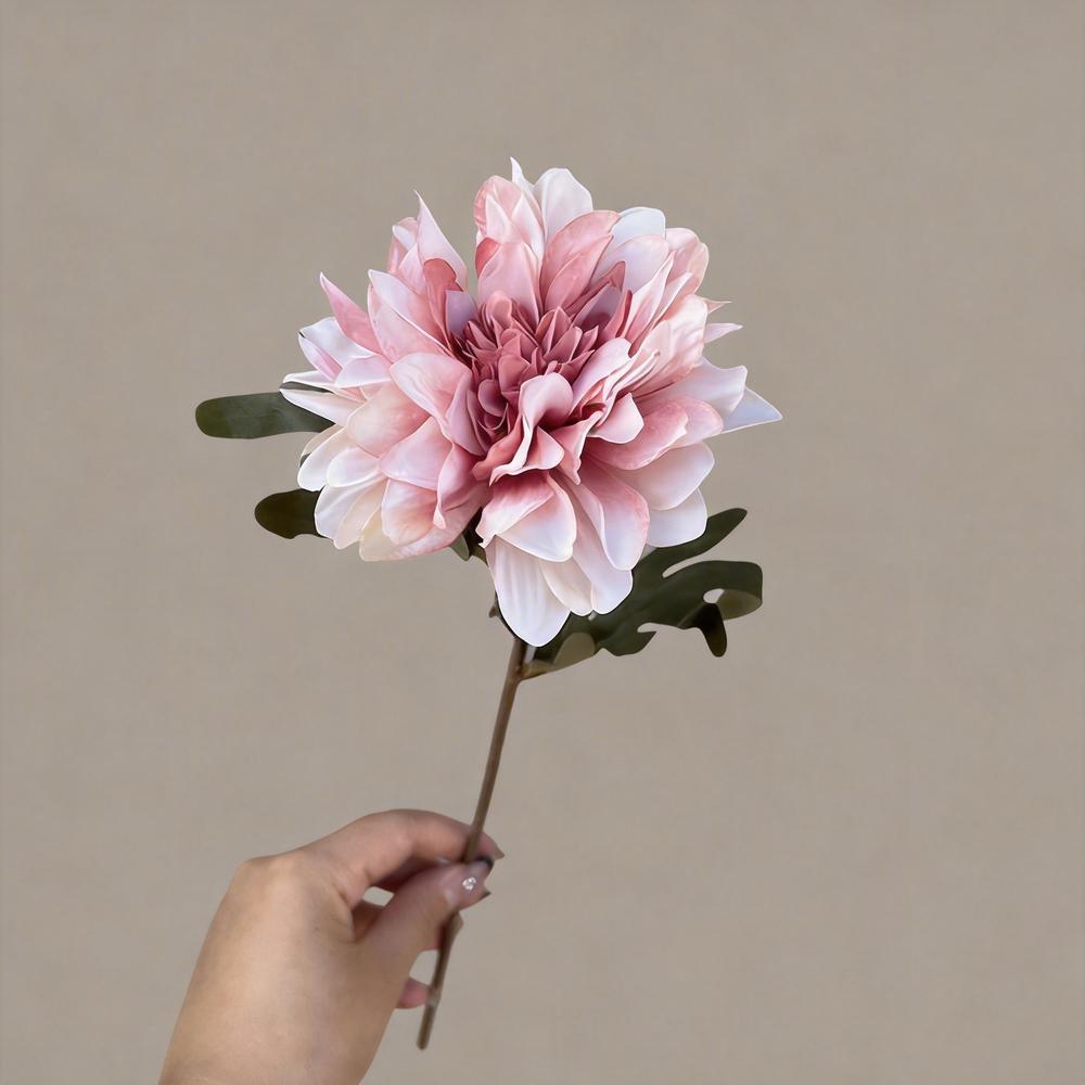 Artificial Single Dahlia Wedding Floral Material Handmade Dahlia Fake Flower For Photography Indoor Exquisite Party Prop