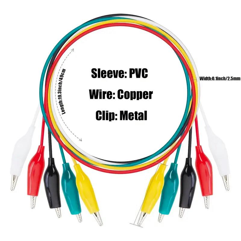 10pcs Color Alligator Clip Electric DIY Small Battery Power Cord Sheath Electric Clamp Double Head Test Clamp