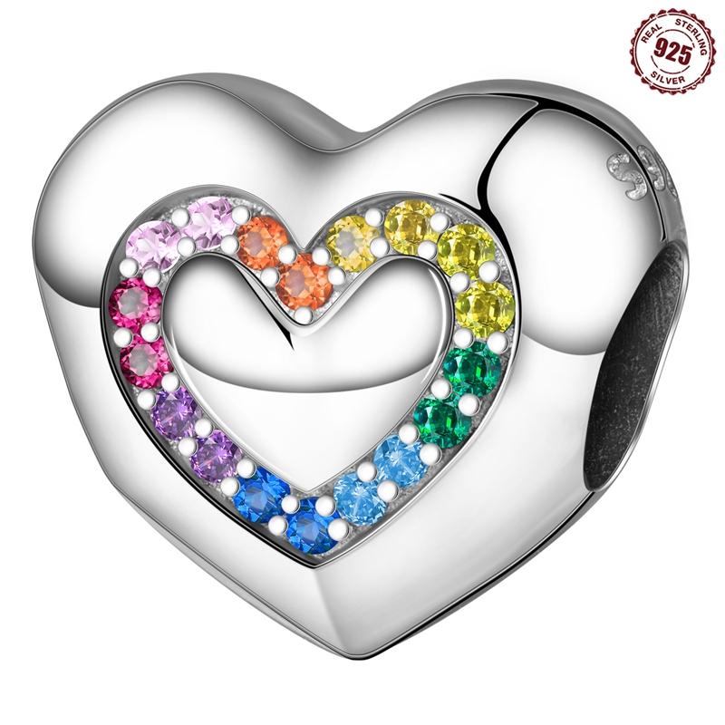 

Real Charm Bead Components Copper Metal Star Moon Rainbow heart Bead Components Compatible With Authentic Original Bracelet High Quality Fine Jewelry