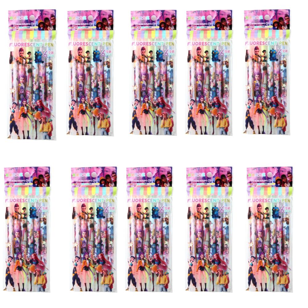 Anime KPOP Łowcy Demonów Zestaw Markerów Dwustronnych i Zakreślaczy, HuntrixRumi Dziennik Malowanie DIY Artykuły Szkolne