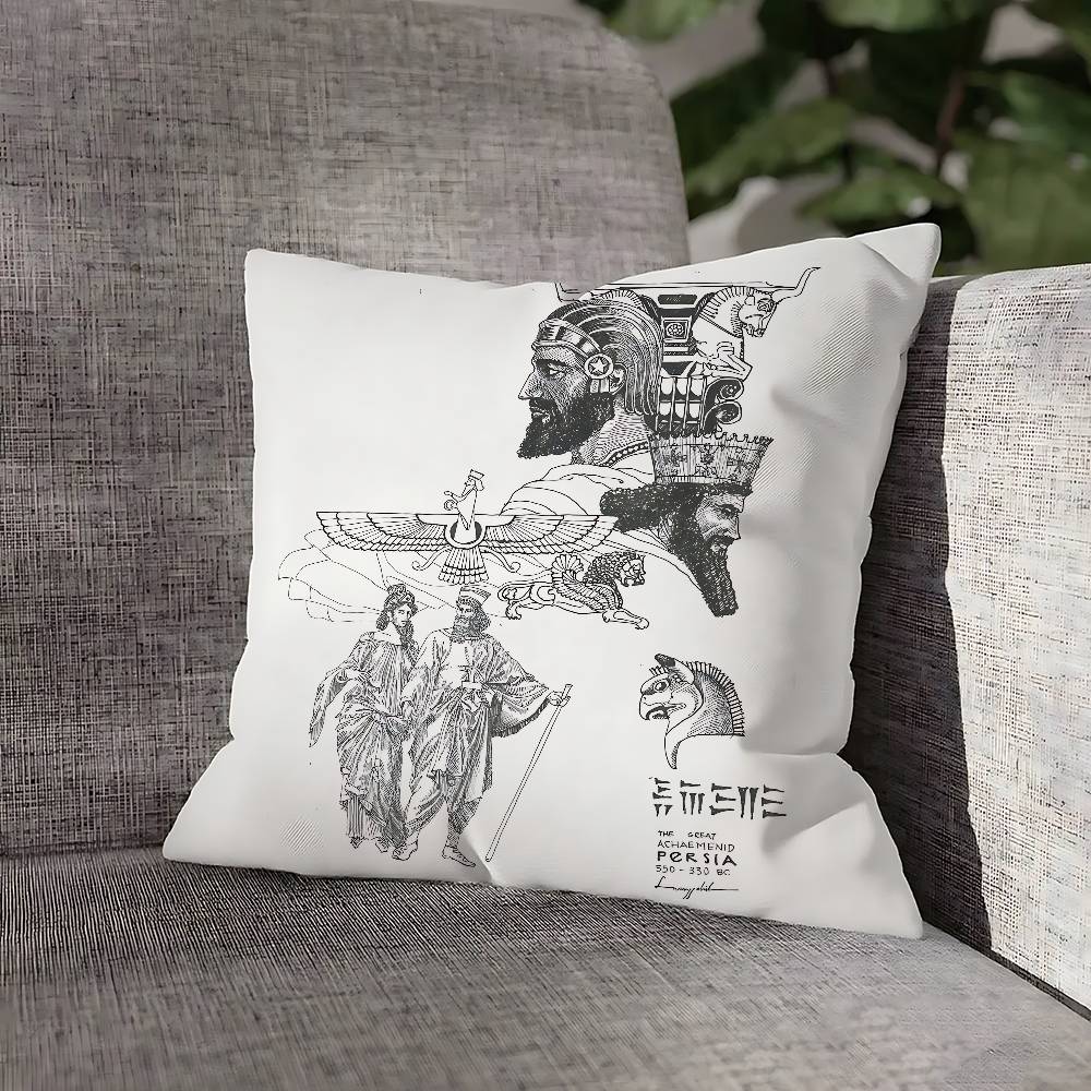 A-Achaemenid E-Empire Throw Pillow Case For 45x45cm 40x40cm 55x55cm 50x50cm 30x30cm Square Car Pillowcase Shell