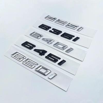 Fonturi noi Numere Litere 630i 635i 640i 645i 650i Emblemă ABS de sus pentru BMW Seria 6 Plăcuța de identificare a portbagajului Autocolant negru cromat