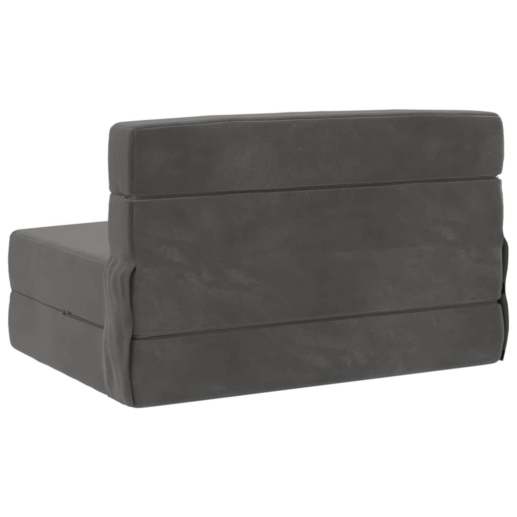 Folding Sofa Bed Dark Grey 100 x 80 x 60 cm Fabric