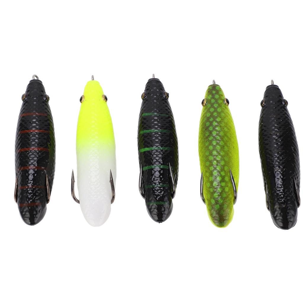 5Pcs Long Shot Frog Bait Artificial Caterpillar Fog Lure Fishing Accessories for Rivers Banks