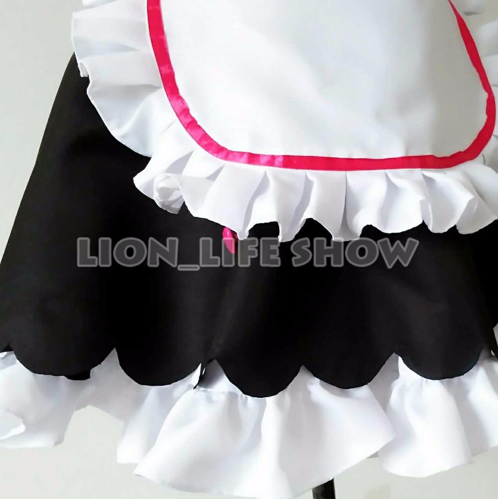 Biamoxer Womens NEKOPARA Chocola Vanilla Maid Cosplay Costume Sexy Cute Dress Full Set