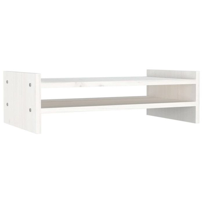 VidaXL Support de moniteur Blanc 50x27x15 cm Bois de pin solide 814020