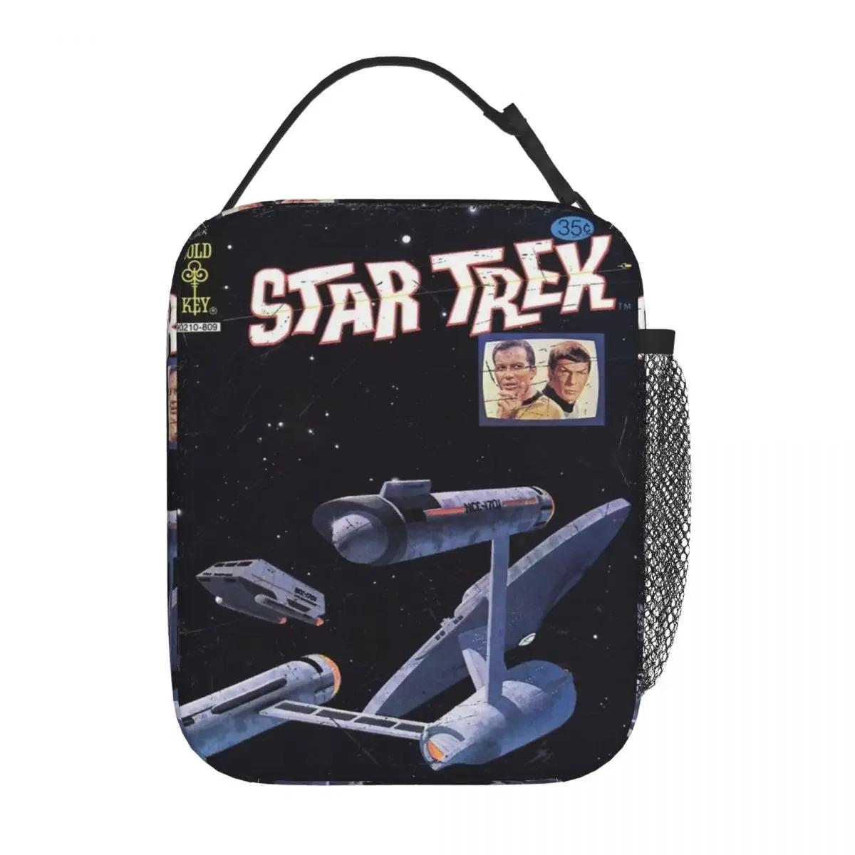

Stars Treks Original Series U.S.S. Enterprise Product Insulated Lunch Tote Bag for Outdoor Vintage Comic Book Food Storage Bag One Size разноцветный