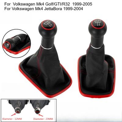 Suitable for Volkswagen Golf 4 Red 5/6 Gears Leather Shift Dust Cover Handball Gear Head Accessories 12mm Caliber 23mm Caliber