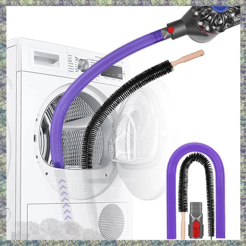 WON Dryer Vent Cleaner Kit & Dryer Lint Brush For Dyson V7 V8 V10 V11 V12 V15, Flexible Dryer Lint Remover Hose Attachment