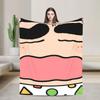 Shinchans 90S Cartoon Flannel Blanket  Awesome Throw Blankets For Bed Sofa Couch 150*125Cm Rug Piece