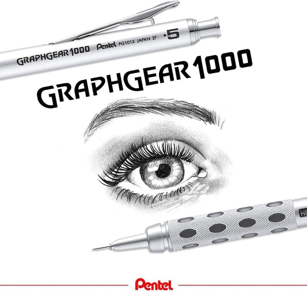 Pentel PG1017 Graphgear 1000 Mechanical Pencil with HB Lead 0.7mm (3 Leads)