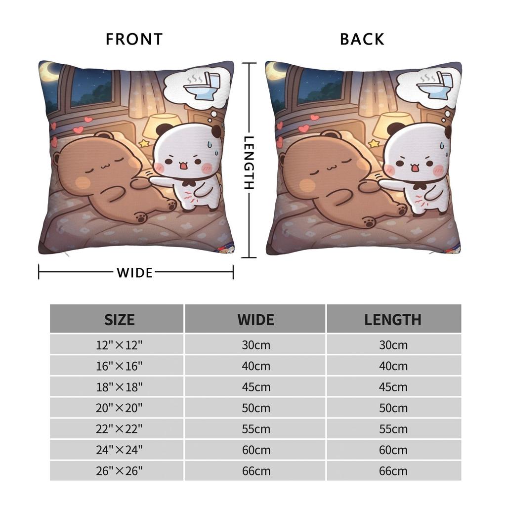 Panda Bubu Dudu Pattern Pillow Case Comfy Pillow Cover Funny Cushion Cover For Wedding Party Home Decor
