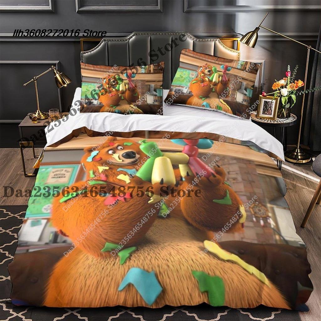 Neues Grizzy und die Lemminge Bettwäscheset Einzelbett Twin Full Dreiteiliges Set Bettwäscheset Aldult Kinder Schlafzimmer Bettbezug Sets 3D Ani