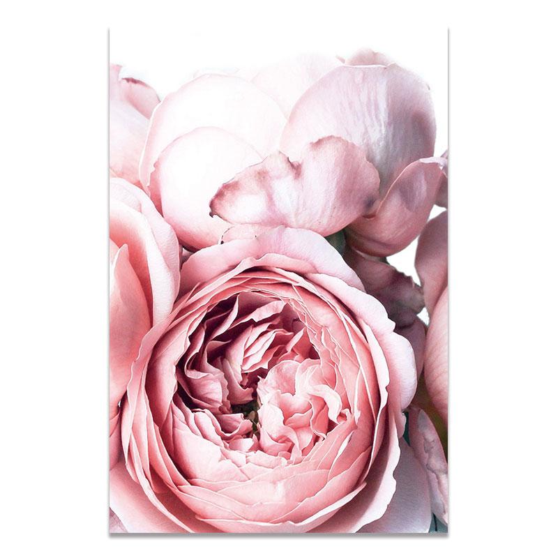 

Розовый цветочный принт, румяный постер, розовые пионы, настенная живопись на холсте, современная картина в скандинавском стиле для гостиной, домашний декор 30x40cm No Frame