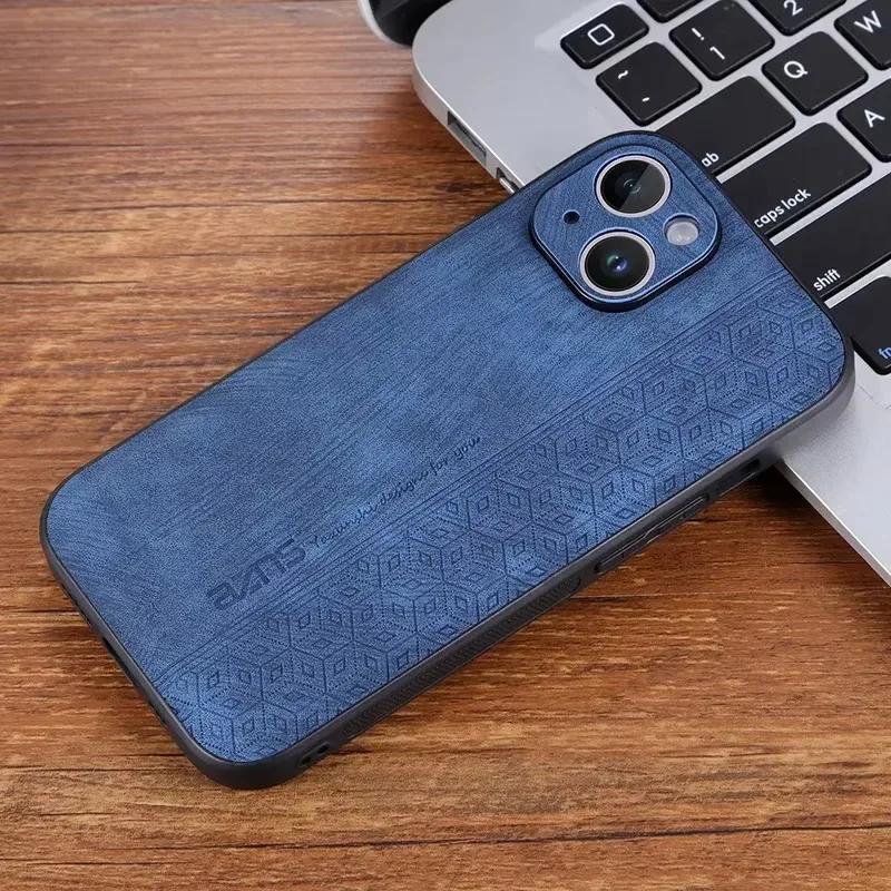 

Luxury Leather Phone Back Case For iPhone 17 Air 17Pro 16Pro Max 15 14 13 12 11 XS Pro Max XR Bumper Coque For iPhone 17 Pro Max iPhone XS Max синий