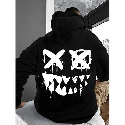 Impression Graphique Visage Étrange Automne et Hiver Sweats à Capuche Purement Hommes et Femmes Sports de Rue Extérieur Entraînement Marque Tendance