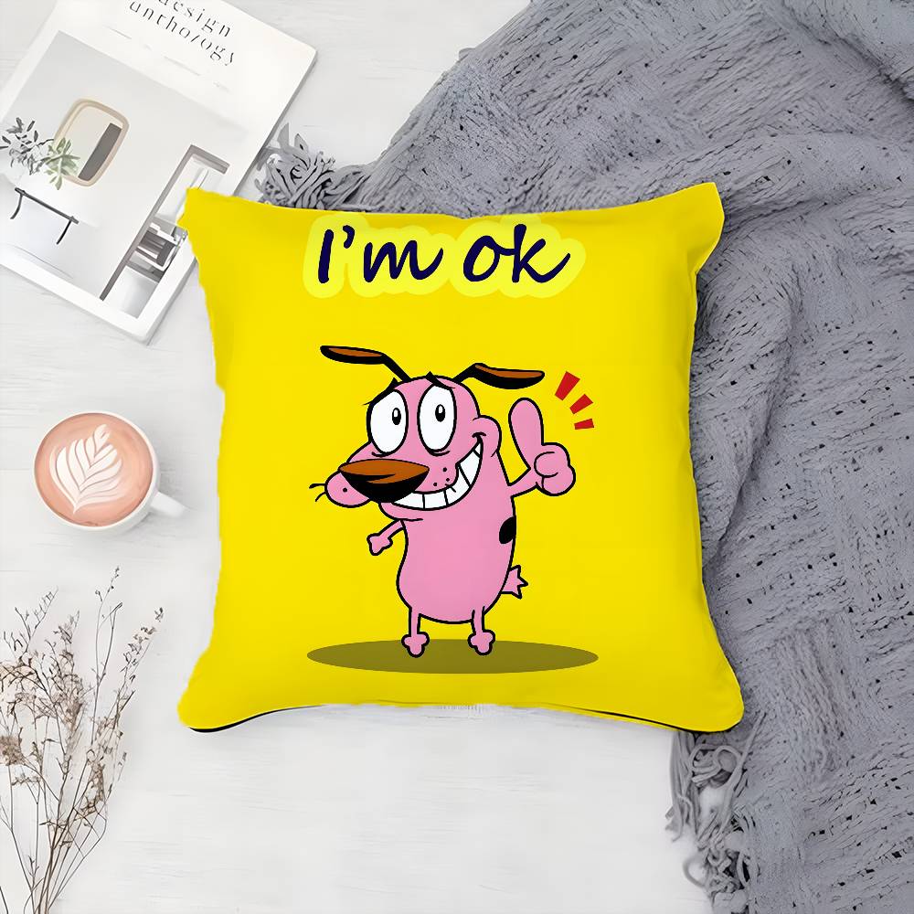 Cartoon C-Courage-MT Cute Anime Pillow Case Printing Pillowcase Living Room Sofa Cushion Cover Bedroom Room Decor