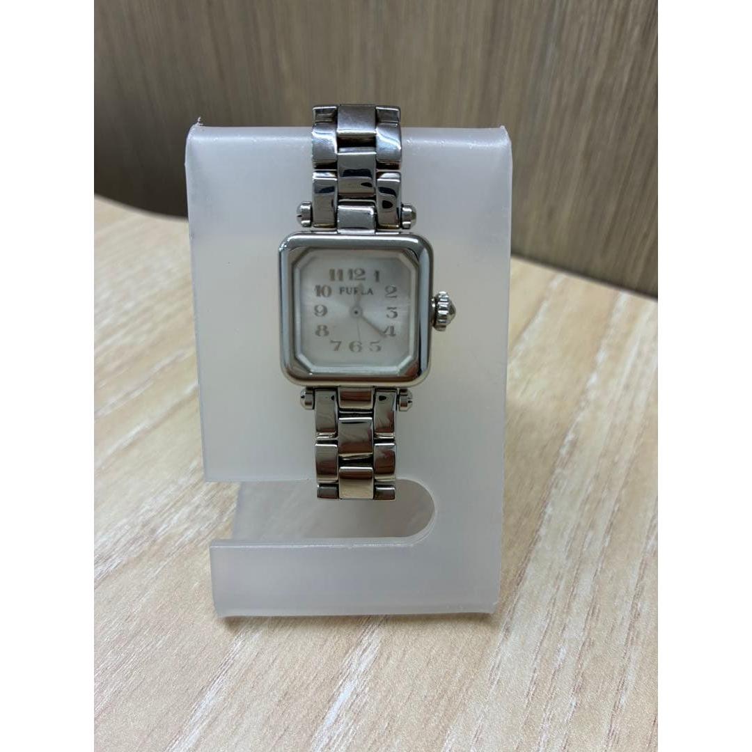 Used FURLA Women s Watch Square Silver Working Item