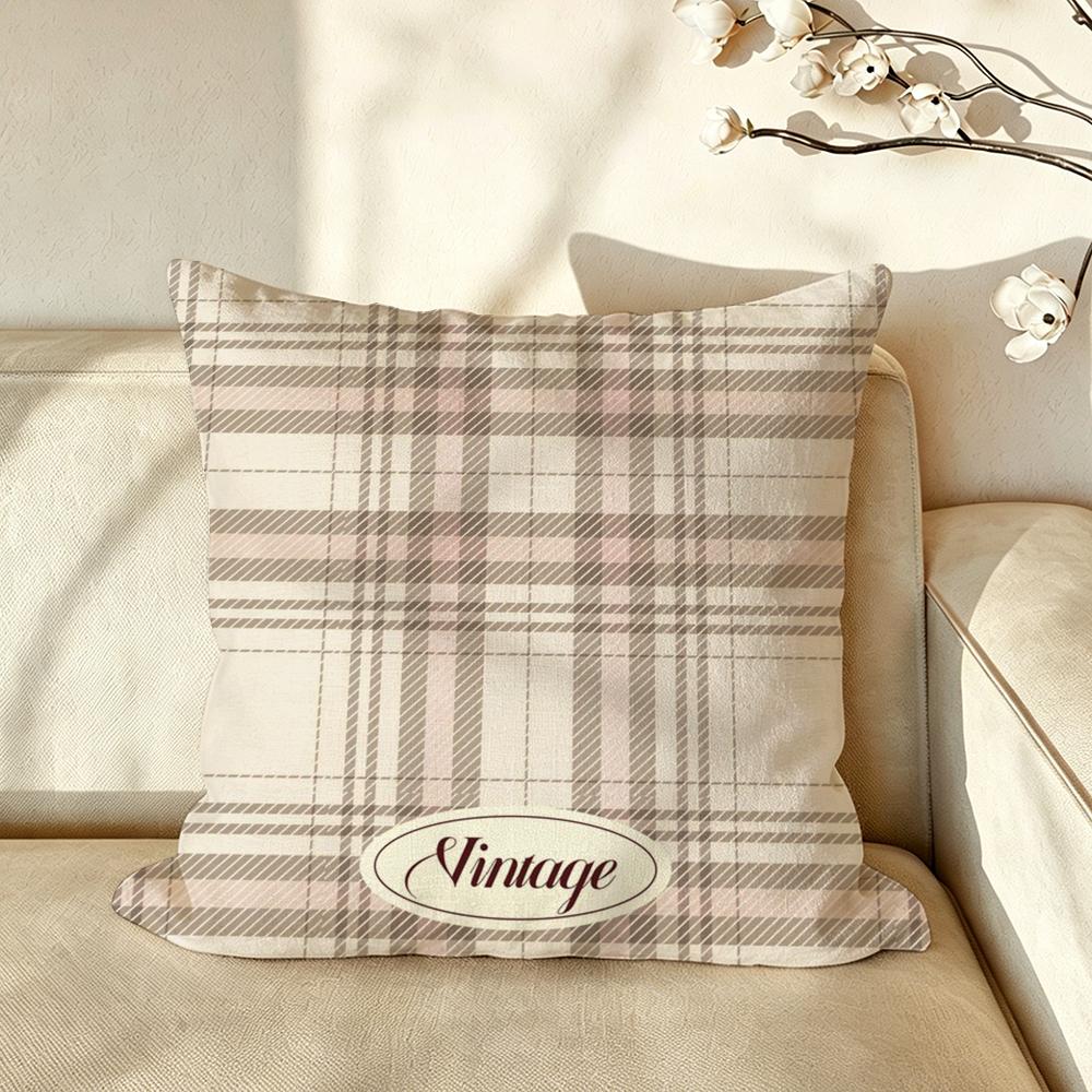 Art PPlaid PPatterns Cushion Cover Pillow Case Antidustmite Pillowcase Silky Short Plush Sofa Cushion Cover hot