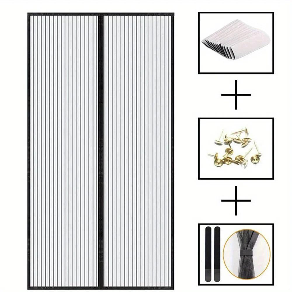 Magnetic Insect Screen Door Curtain - Self-Closing Polyester Mesh for Mosquito & Fly Proof, No Drill Easy Installation