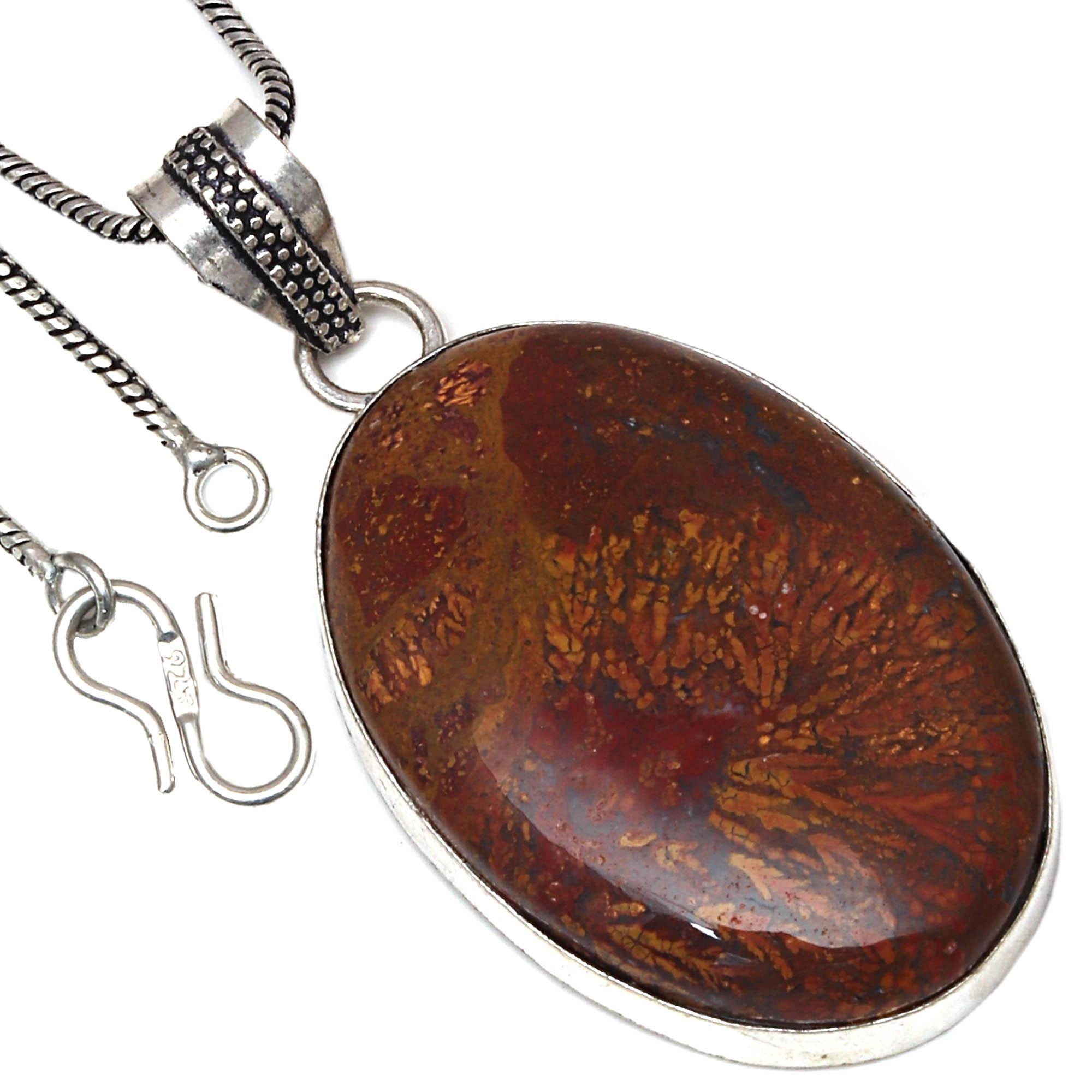 

Pendant Stick Agate Gemstone Handmade Gift For Her Antique Silver Jewelry 2