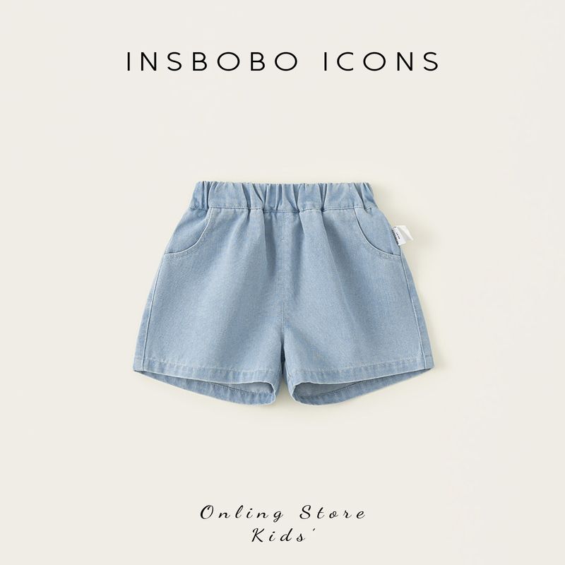 Insbobo Baby Pants Summer Thin New Style Newborn Jeans Baby Shorts Infant Early Summer Outfit Cowboy Blue 90
