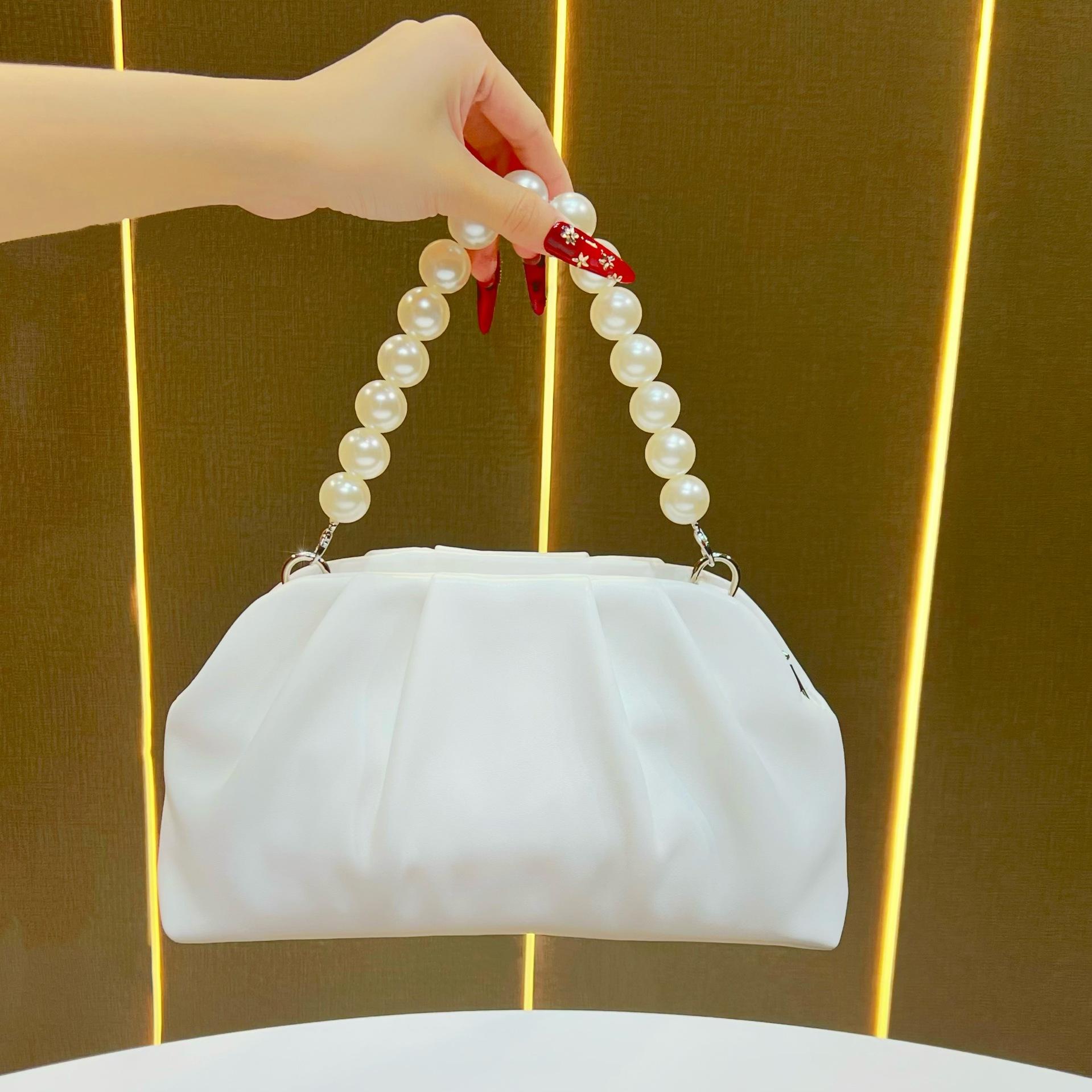 New women s bags, high-end trendy niche handbags, with cheongsam handbags, casual solid-color handbags. белый