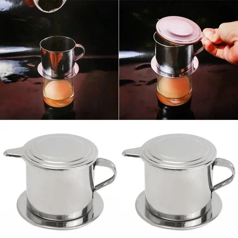 Portable Coffee Drip Strainer Kitchen Tools Stainless Steel Coffee Filter Infuse Cup Vietnamese Coffee Dripper Maker Pot