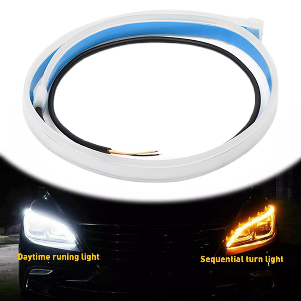 30cm Car Hood Light Strip Daytime Running Flexible LED Auto Decorative Atmosphere Ambient Lamps DRL 12V