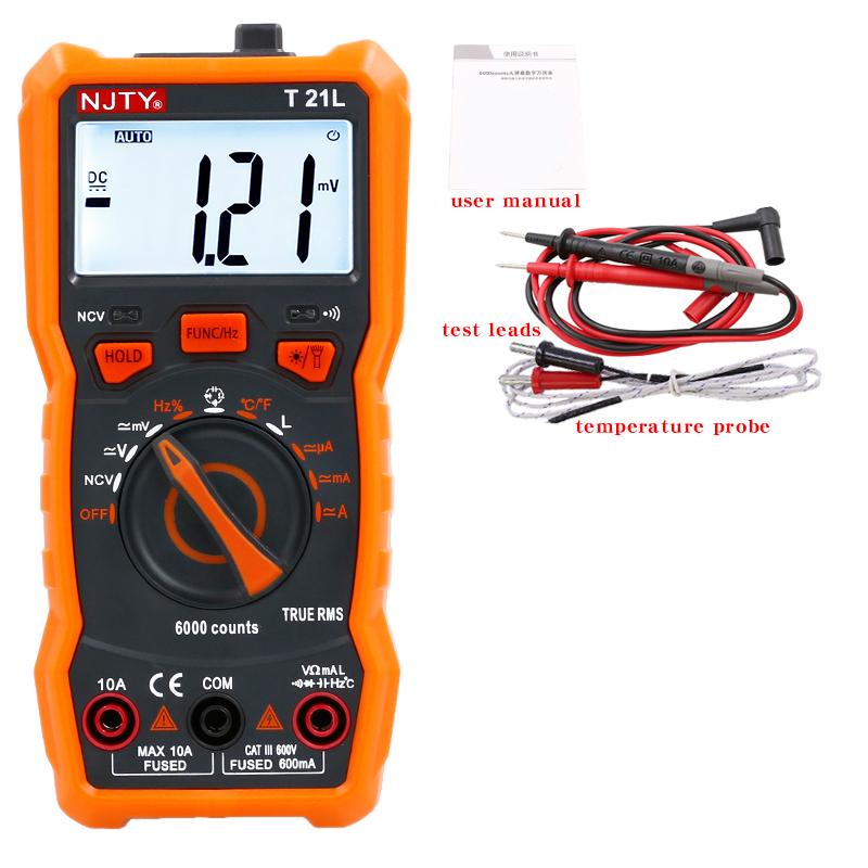 

NJTY T21L Багатофункціональний цифровий LCR-мультиметр Розумний, захищений від вигоряння, високоточний мультиметр для індуктивності, ємності та частоти