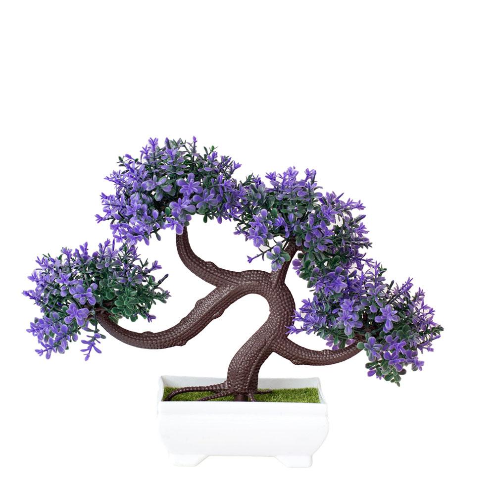 Artificial Plastic Plants Bonsai Small Tree Pot Potted Flower Garden Fake Plant Arrangement Ornaments Room Home Table Decor