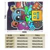Warm BlanketStudents Camping Geometry Dash Gaming Game Throw Blanket  Flannel Bedspread For Couch Bed Funny Sofa Bed Cover