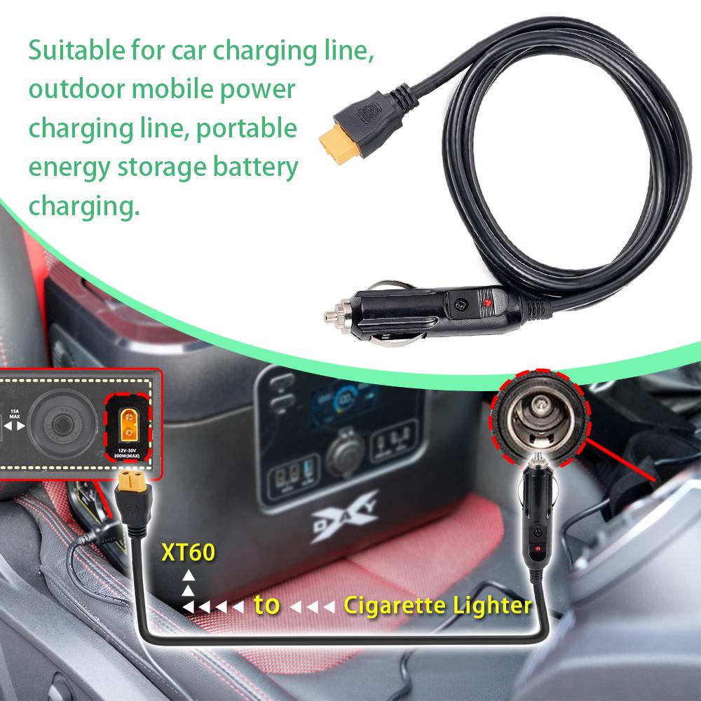 12V 24V Universal Car Cigarette Lighter to XT60 Charging Cable 1.5M 14AWG/16AWG Charging Cable Female Plug For Battery Power