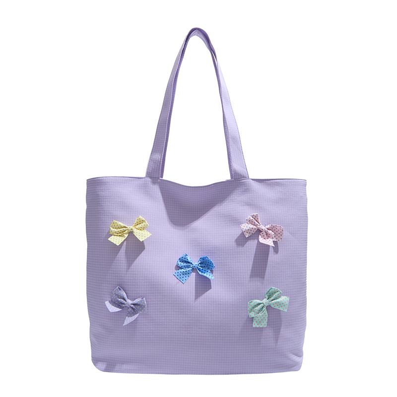 CANVAS Colors Bow Large Capacity Shoulder Bags Summer Versatile 2026  Bags for Women Commuting Sweet Women's Handbags