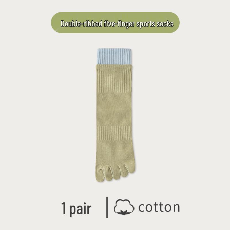 Women's Five-Toe Yoga & Sports Socks - Mid-Calf, Anti-Odor, For Spring & Autumn