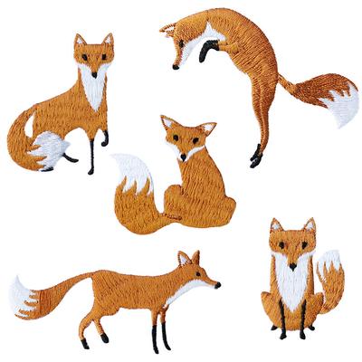 DIY Kleidung Stickerei Patch Nähen auf bestickte süße 1pc Taschen Fuchs Patches Eisen auf Applikation
