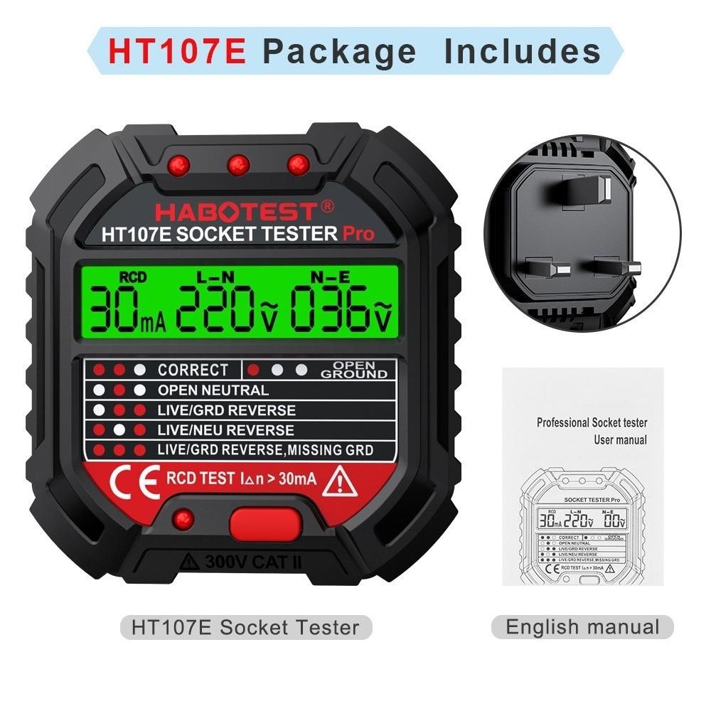 240V Outlet Tester 3in Breaker Finder Compact Socket Tester US