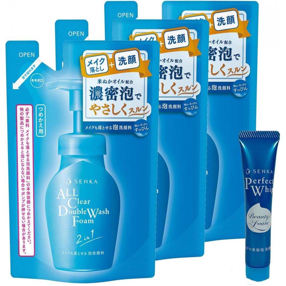 

Senka Face Wash Foam Remover 130ml 3pcs + Bonus