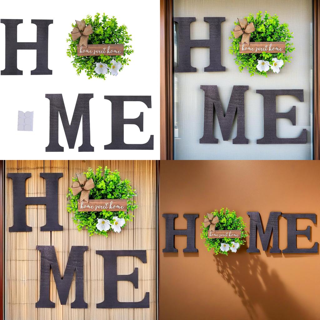 Home Letter Wall Plaque Made Of Plastic And Fabric For Indoor And Outdoor Space Decor